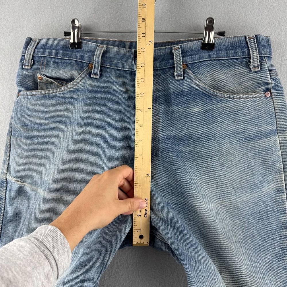 Vintage 70s Jeans Mens (Fits 34x29) Blue Denim Faded Bootcut Scoville Zip USA - Picture 16 of 16